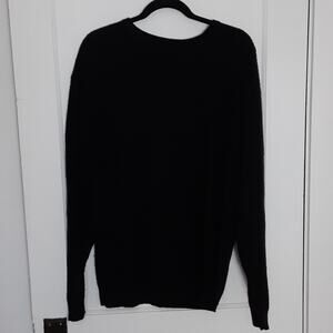 Tricots St. Raphael silk cashmere basket weave black sweater XL